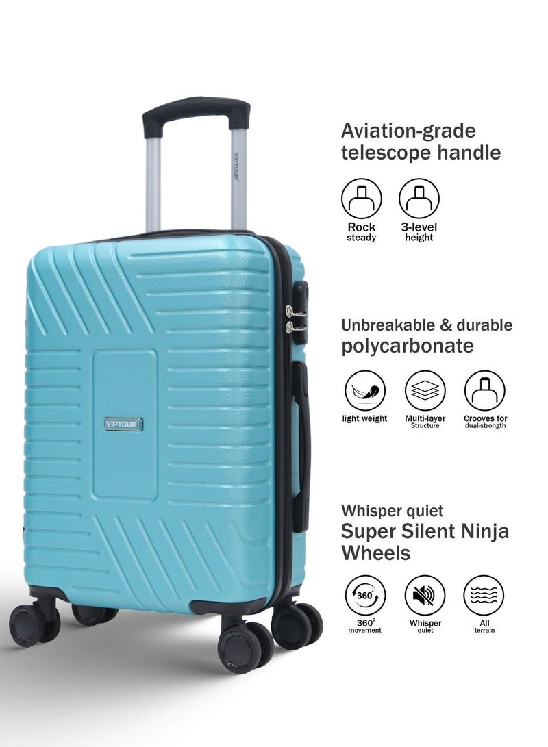 فيبتور حقيبة سفر بأربع عجلات دوارة وجوانب صلبة مع قفل أرقام - Image 3