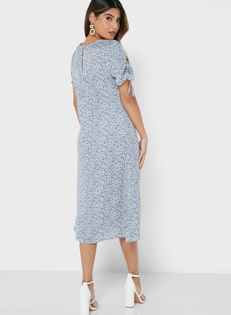 BRAVE SOUL All Over Print Dress With Side Split