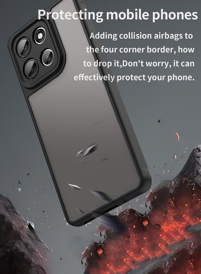 Wtech Motorola Moto G86 5G 2025 Hybrid TPU Silicone with Raised Camera Slim Armour Case Cover (MCAPSA) - Clear/Black - Image 3