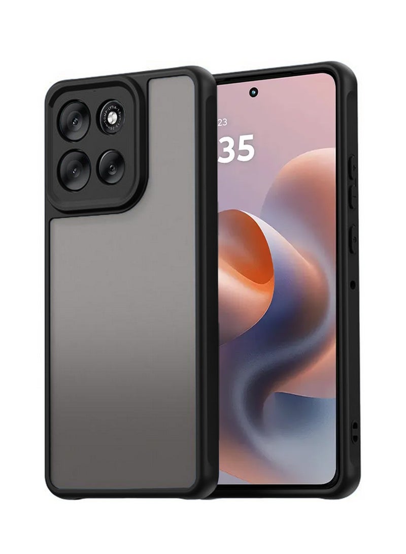 Wtech Motorola Moto G86 5G 2025 Hybrid TPU Silicone with Raised Camera Slim Armour Case Cover (MCAPSA) - Clear/Black - Image 1