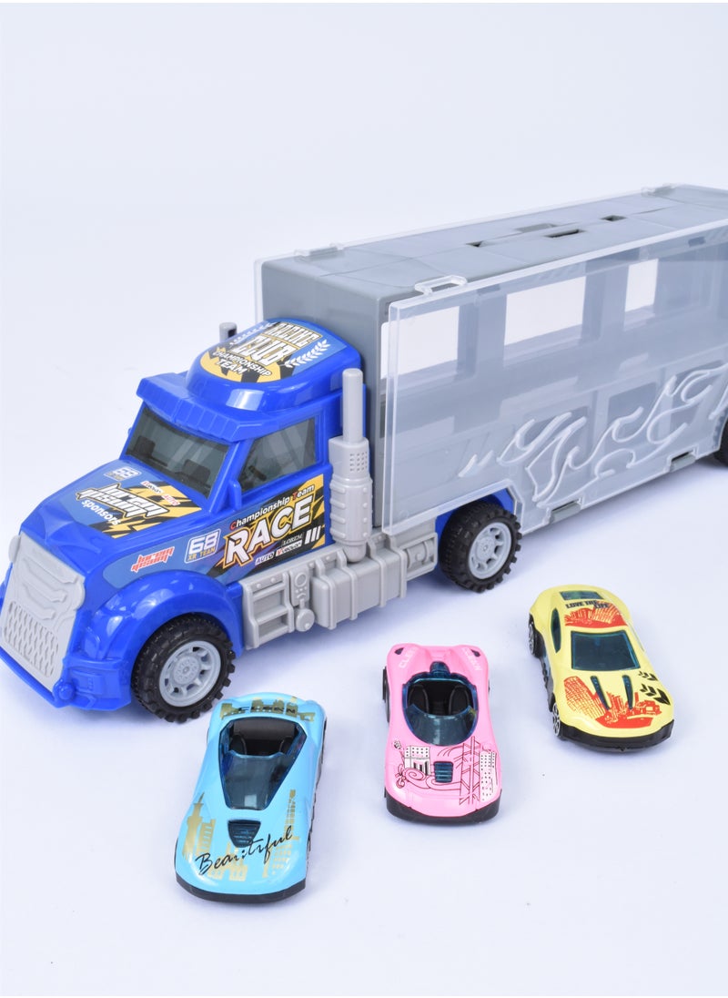 FUN MOMENT - Car Transporter Truck 3 Mini Cars and Truck - Image 1