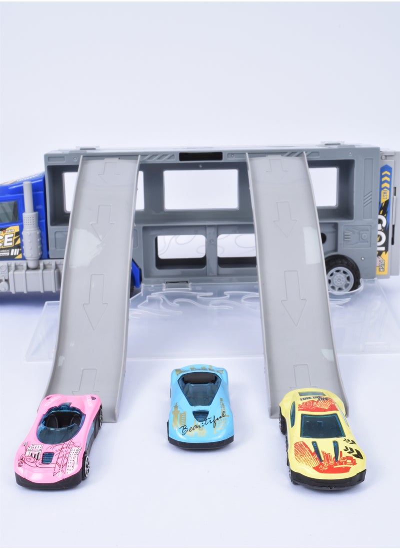 FUN MOMENT - Car Transporter Truck 3 Mini Cars and Truck - Image 1