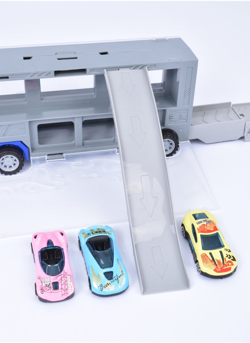 FUN MOMENT - Car Transporter Truck 3 Mini Cars and Truck - Image 1