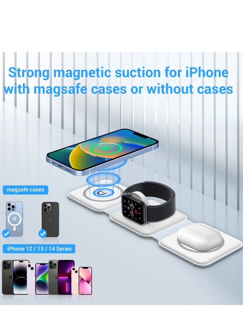 Magnetic Foldable Ultra-Thin Mobile Phone Watch Stand Charger 15W  - Image 2