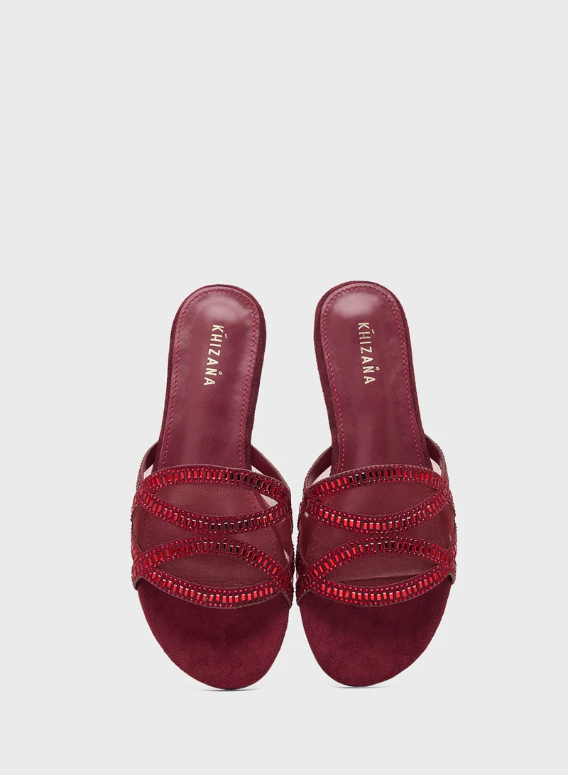 خزانة صندل مسطح لامع