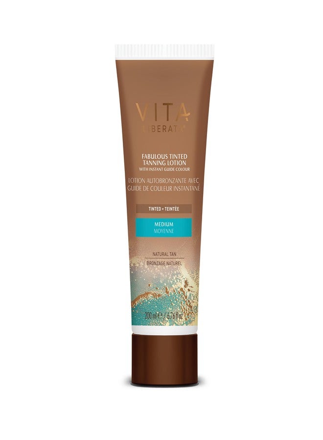 Vita Liberata Fabulous Gradual Tanning Lotion - Medium - Tinted, Natural Looking Tan Designed for Face & Body, Quick Drying Formula, Formulated with Hyaluronic Acid, 6.76 fl oz - Image 1