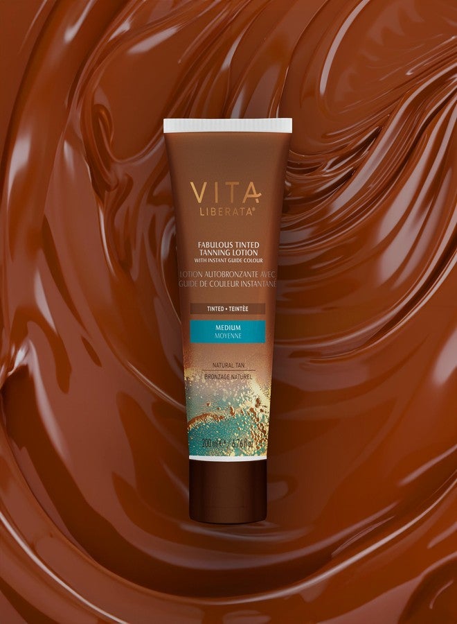 Vita Liberata Fabulous Gradual Tanning Lotion - Medium - Tinted, Natural Looking Tan Designed for Face & Body, Quick Drying Formula, Formulated with Hyaluronic Acid, 6.76 fl oz - Image 2