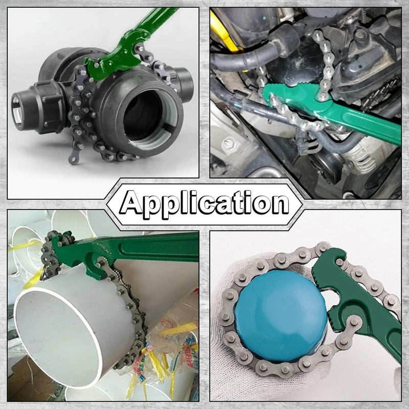 NIKTION Round 9 inch Multi-Purpose Motorcycle Car Engine Oil Filter Wrench Chain Single Sided Adjustable Wrench - Image 4