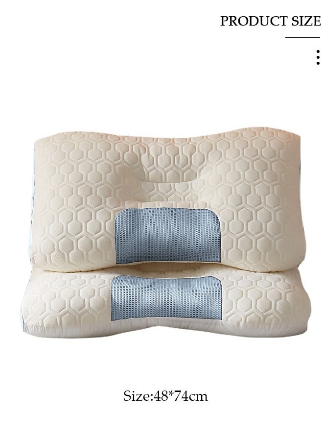 DUNISO وسادة سوبر كومفورت المريحة بتصميم مريح لتخفيف آلام الرقبة والرأس والكتف، وسائد دعم مائلة للنوم على السرير، وسادة طبية للعمود الفقري العنقي لراحة النوم الجانبي والظهري والبطني. - Image 3