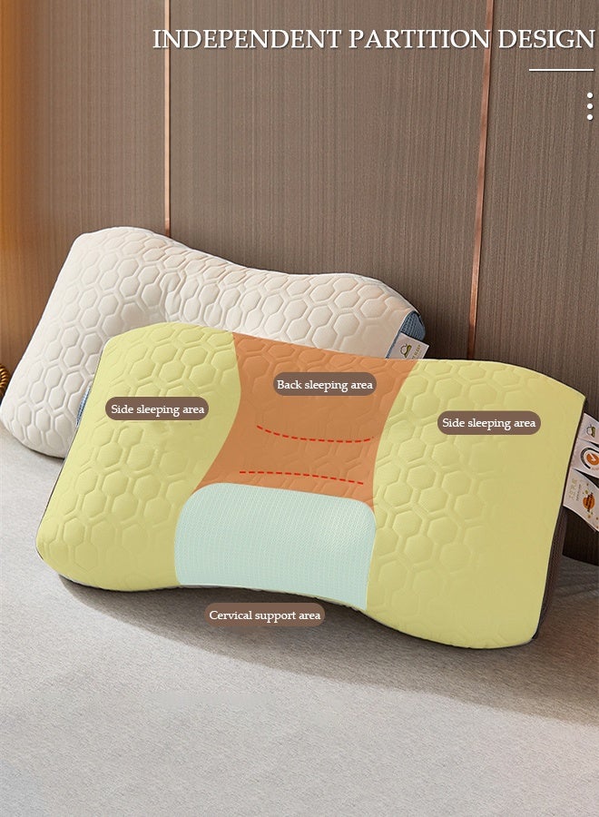 DUNISO وسادة سوبر كومفورت المريحة بتصميم مريح لتخفيف آلام الرقبة والرأس والكتف، وسائد دعم مائلة للنوم على السرير، وسادة طبية للعمود الفقري العنقي لراحة النوم الجانبي والظهري والبطني. - Image 4