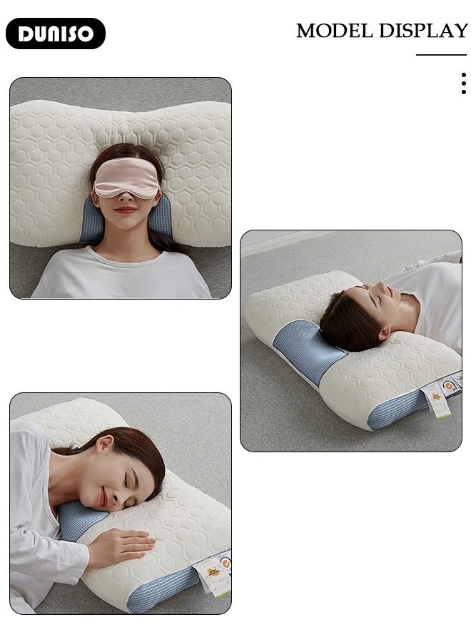 DUNISO Super Comfort Ergonomic Pillow for Neck Head and Shoulder Pain Relief Contour Support Pillows for Bed Sleeping Orthopedic Cervical Spine Stretch Pillow for Side Back Stomach Sleeper  - Image 3