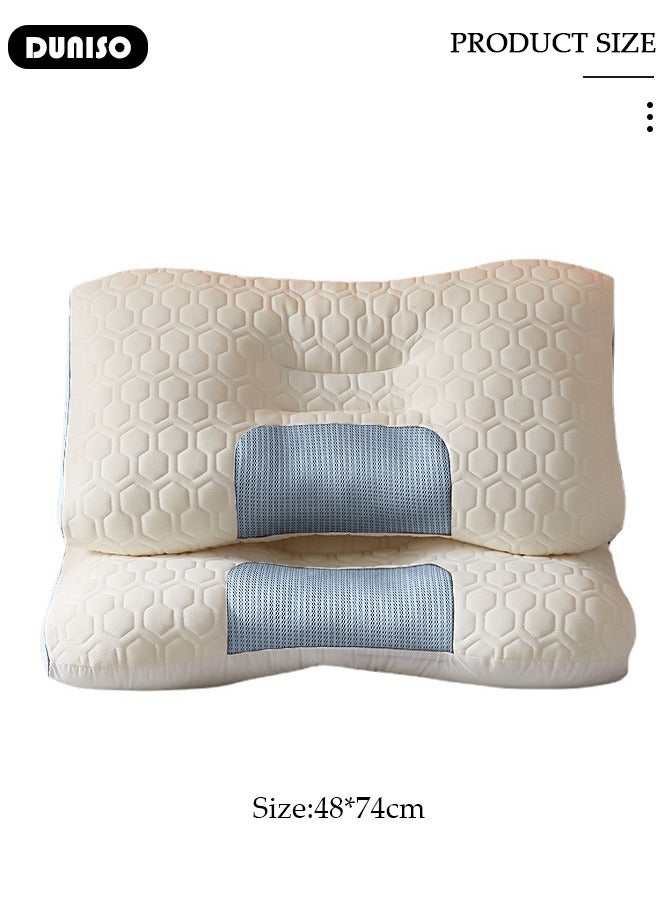 DUNISO Super Comfort Ergonomic Pillow for Neck Head and Shoulder Pain Relief Contour Support Pillows for Bed Sleeping Orthopedic Cervical Spine Stretch Pillow for Side Back Stomach Sleeper  - Image 4