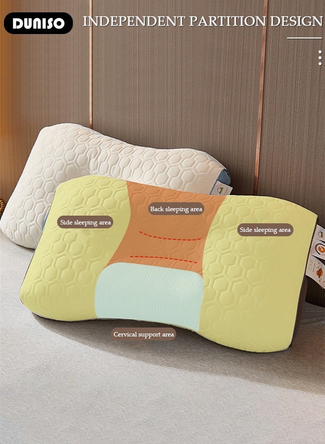 DUNISO Super Comfort Ergonomic Pillow for Neck Head and Shoulder Pain Relief Contour Support Pillows for Bed Sleeping Orthopedic Cervical Spine Stretch Pillow for Side Back Stomach Sleeper  - Image 5
