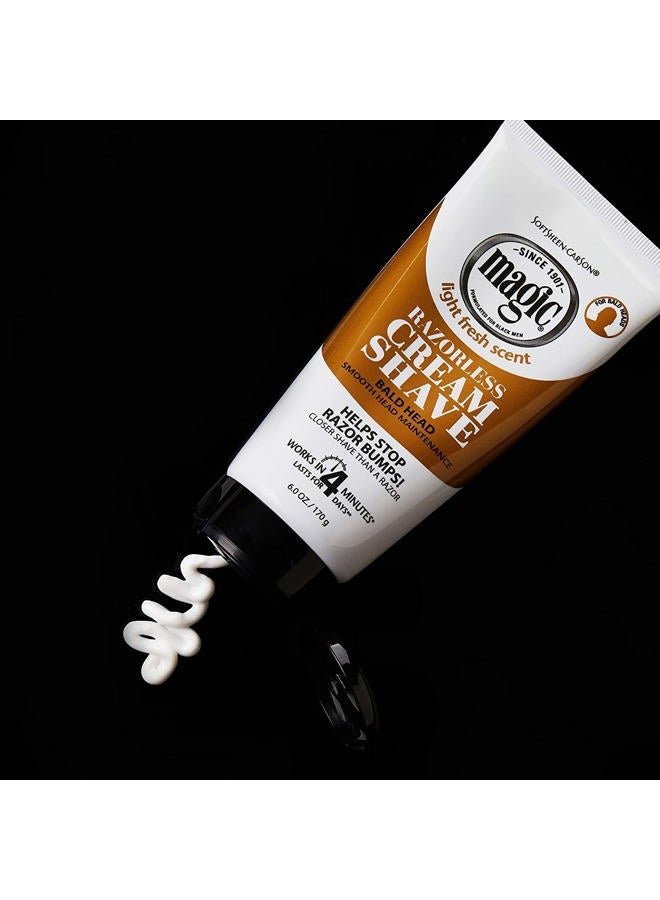 DDI Magic Razorless Cream Shave Bald Head 6 Ounce Tube (177ml) (6 Pack) - Image 4