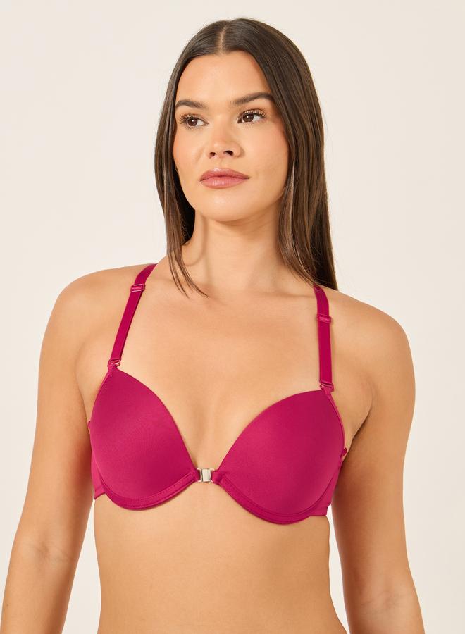 Take Two Take Two Solid Butterfly Lace Detail Padded Wired Bra and Bikini Briefs Set - Image 2
