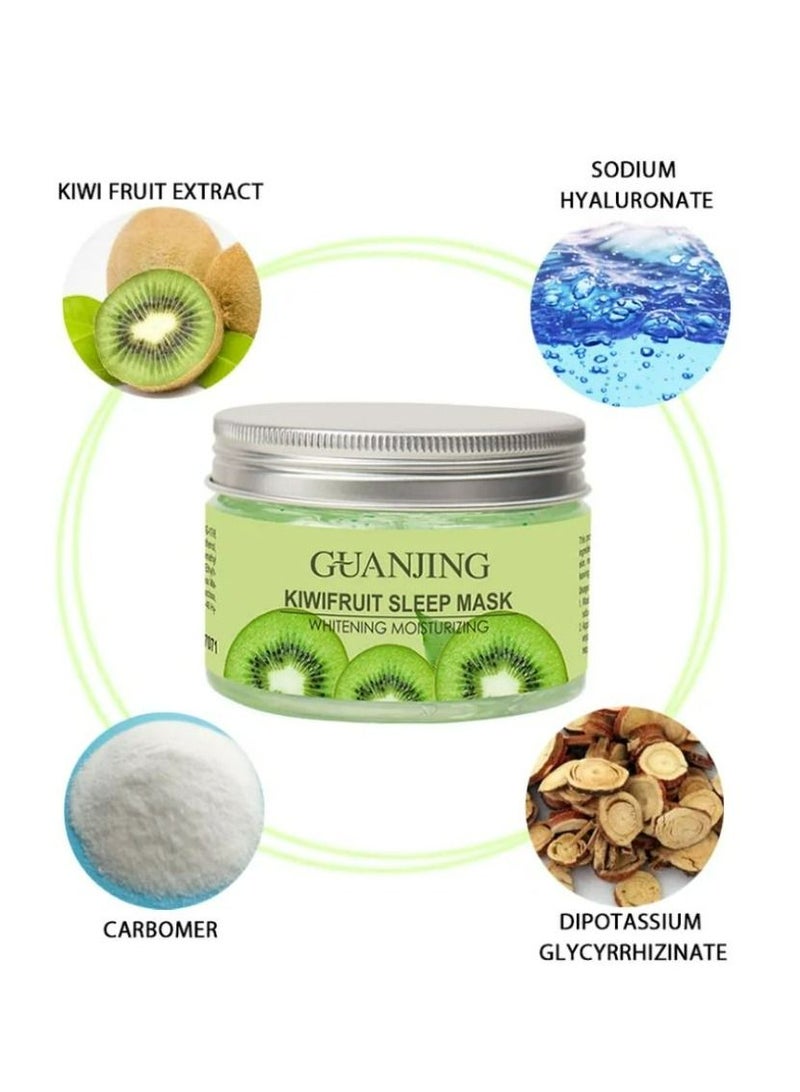 GUANJING Natural Facial and Neck Whitening Mask Moisturizing Anti-Ageing Kiwifruit Fruit Collagen Gel Cream New Sleep Mask 120 g - Image 4