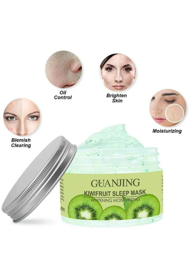 GUANJING Natural Facial and Neck Whitening Mask Moisturizing Anti-Ageing Kiwifruit Fruit Collagen Gel Cream New Sleep Mask 120 g - Image 3