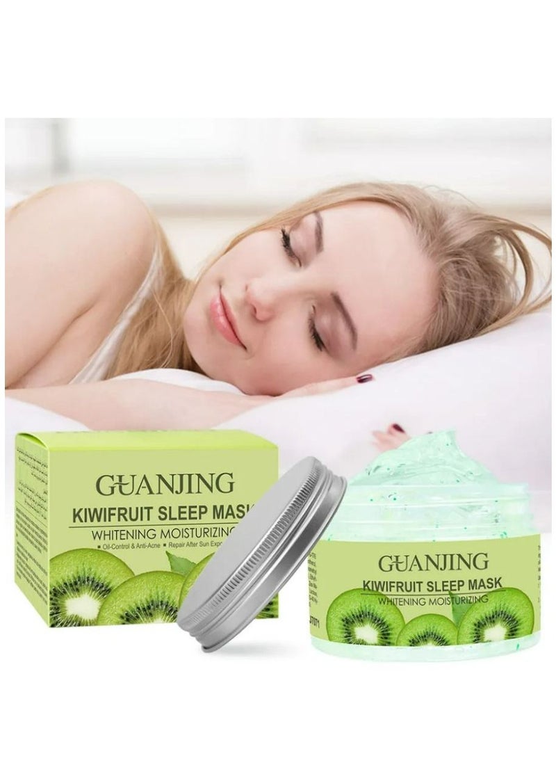 GUANJING Natural Facial and Neck Whitening Mask Moisturizing Anti-Ageing Kiwifruit Fruit Collagen Gel Cream New Sleep Mask 120 g - Image 2