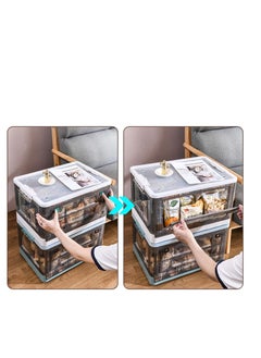 EMZJ 42L Multi-purpose Folding Storage Box Double Door Large-capacity Packing Toys Clothes Books Organizer With Cover XQ-033-42  - Image 4