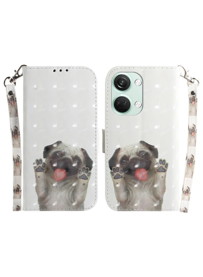 اس-توب جراب هاتف OnePlus Nord 3 ثلاثي الأبعاد ملون من الجلد القابل للطي أفقيًا - Image 1