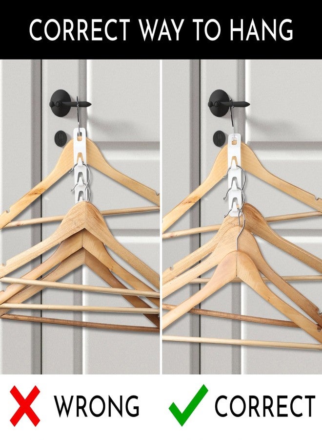 BOSCO Clothes Hanger Connector Hooks Kit – Space Saving Multi-Layer Wall Closet Organizer for Hanging Clothes, Bags, Belts & Accessories – Cascading Metal & Wood Hanger Hooks for Wardrobes - Image 5