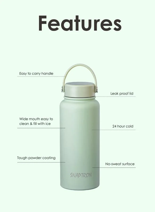 Casa Quesera  SNAPTRON® Wide mouth 1000ml Insulated Sports Water Bottle – Large Capacity, Portable, Leakproof with Anti-Slip Bottom  | Best Price UAE