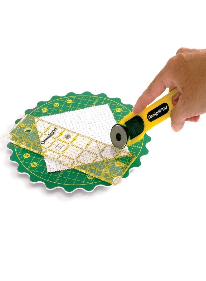 Omnigrid 360 Rotating Self-Healing Cutting Mat, 8 Inch Precision Fabric Cutting Mat with Durable Surface for Quilting, Sewing & Crafts - Image 4