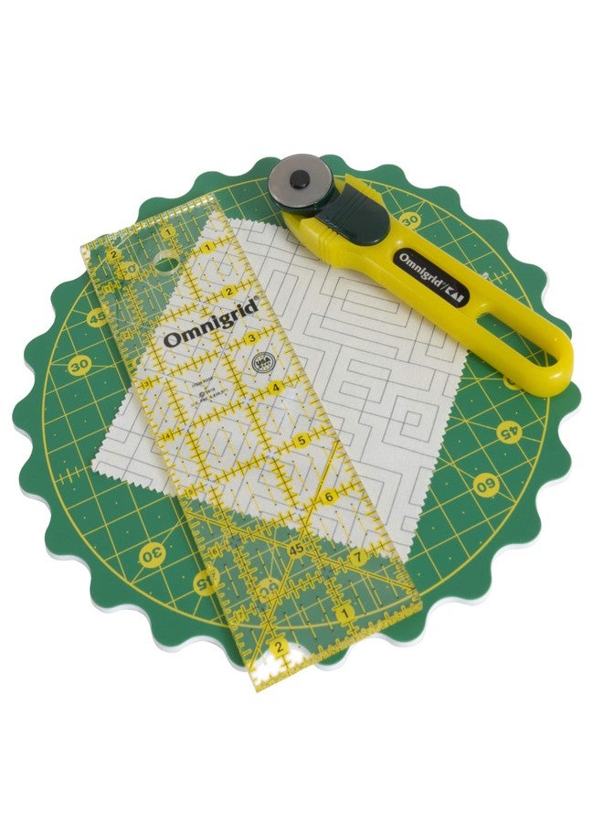 Omnigrid 360 Rotating Self-Healing Cutting Mat, 8 Inch Precision Fabric Cutting Mat with Durable Surface for Quilting, Sewing & Crafts - Image 5