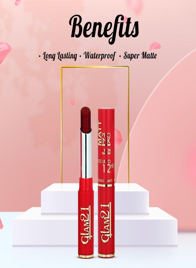 Glam 21 Glam21 Matte Pro Ink Non Transfer Lipstick | Long Lasting | Ultra Pigmented |05 Naughty Red - Image 4