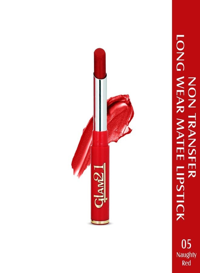 Glam 21 Glam21 Matte Pro Ink Non Transfer Lipstick | Long Lasting | Ultra Pigmented |05 Naughty Red - Image 3