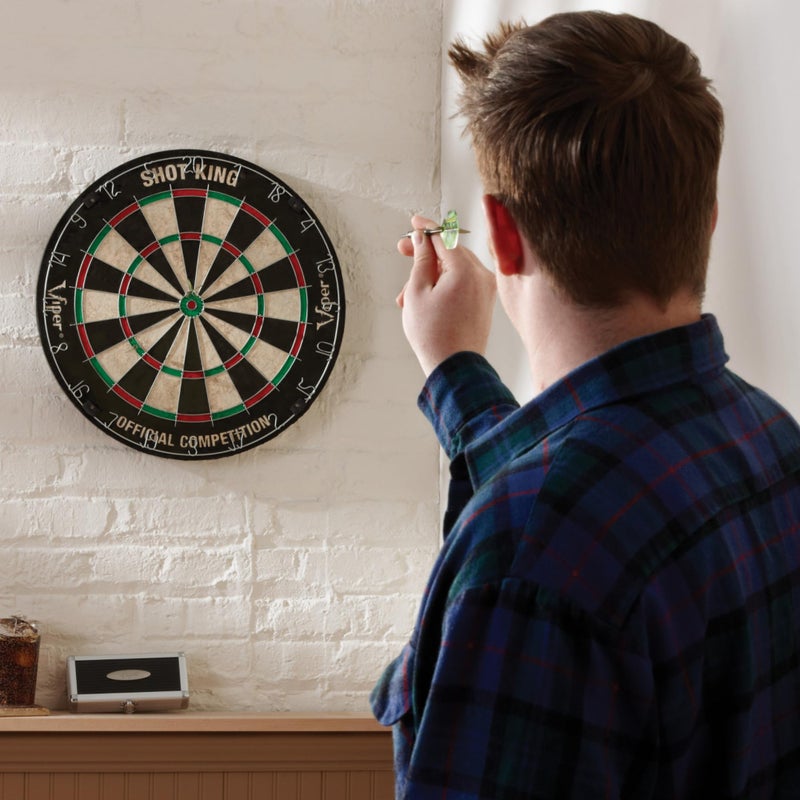 Viper Shot King Regulation Bristle Steel Tip Dartboard Set with Staple-Free Bullseye, High-Grade Compressed Sisal Board with Rotating Number Ring, Includes 6 Darts - Image 2