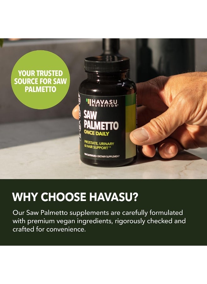 Havasu Nutrition - Saw Palmetto Prostate Supplements for Men as DHT Blocker Hair Growth for Men to Reduce Balding & Hair Thinning | Extenze Youth & Reduce Prostate Inflammation | Over 6 Month Supply Mens Prostate Health - Image 1