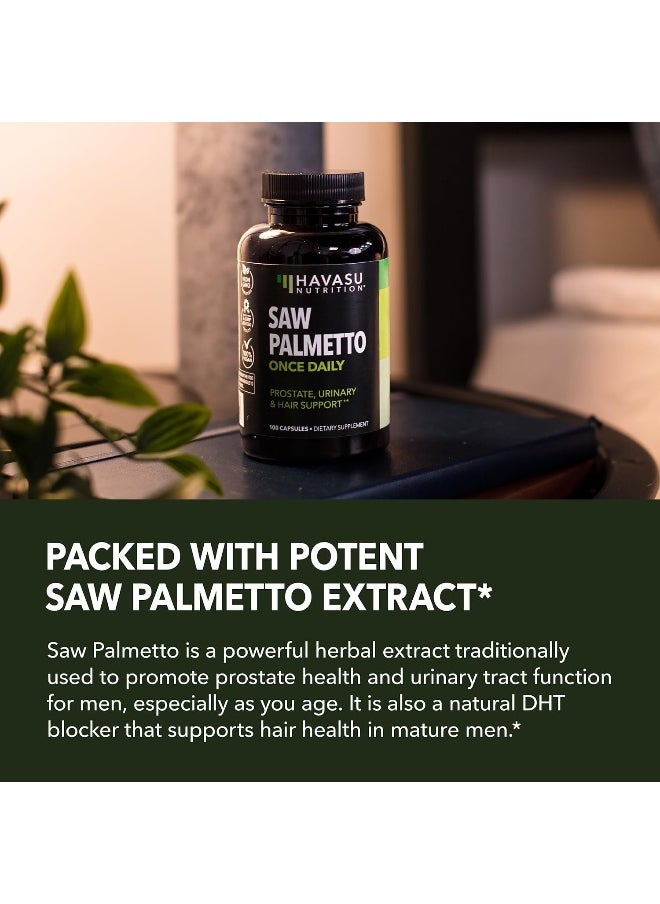 Havasu Nutrition - Saw Palmetto Prostate Supplements for Men as DHT Blocker Hair Growth for Men to Reduce Balding & Hair Thinning | Extenze Youth & Reduce Prostate Inflammation | Over 6 Month Supply Mens Prostate Health - Image 1