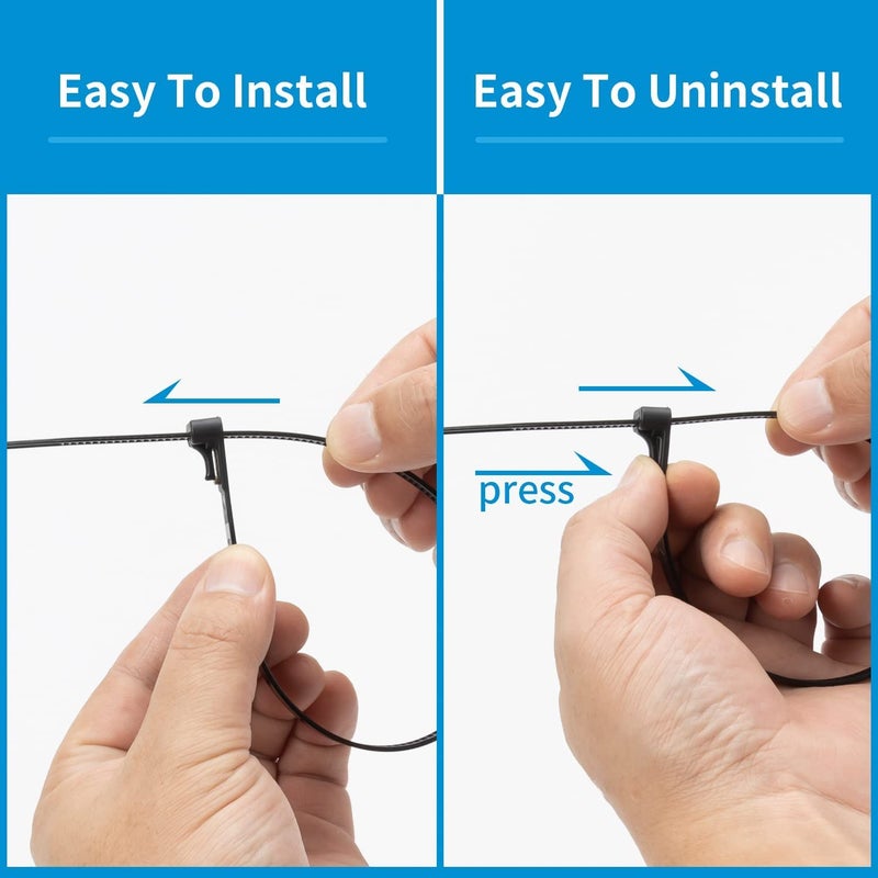 Xingo 100Pcs 10 Inch White Releasable Cable Zip Ties Adjustable Wire Cable Ties, Reusable Zip Ties Tie Straps For Multi-Purpose Use Indoor And Outdoor Plastic Tie Wire - Image 5