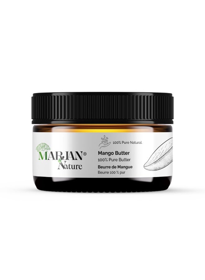 Marjan Nature Organic Mango Butter – 100% Pure Natural for Skin, Hair & Lips – Deep Moisturizing & Nourishing – 50g - Image 1