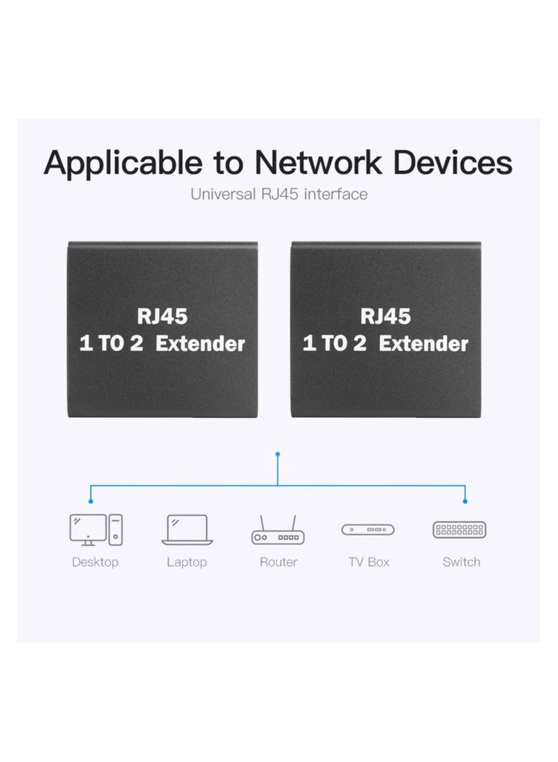 Ethernet Splitter RJ45 1 to 2 Splitter Coupler LAN Internet Divider Network Adapter Female to Dual Female Ethernet Connector Socket Extender for Cat5 Cat5e Cat6 Cat7 Cat8 Cables