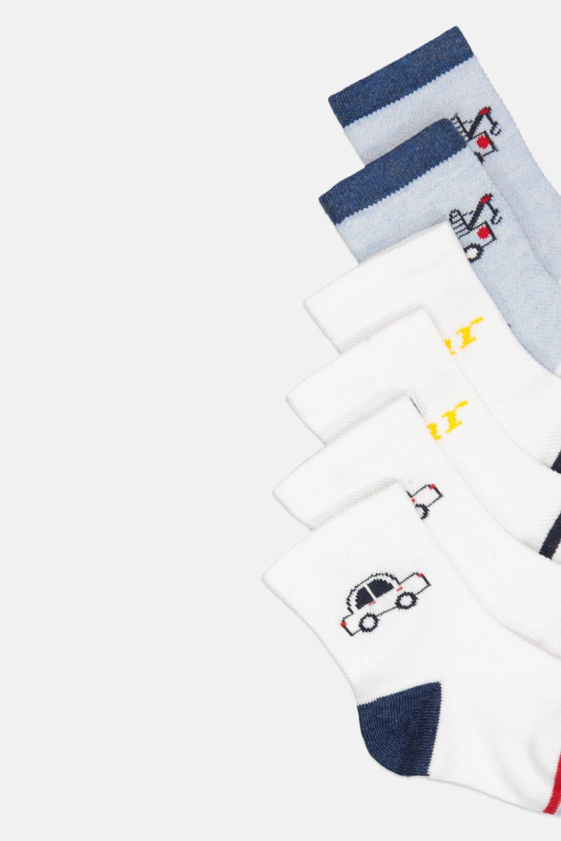 Joe Boxer Toddlers Boy 3 Pairs Printed Crew Socks, Multicolor - Image 3