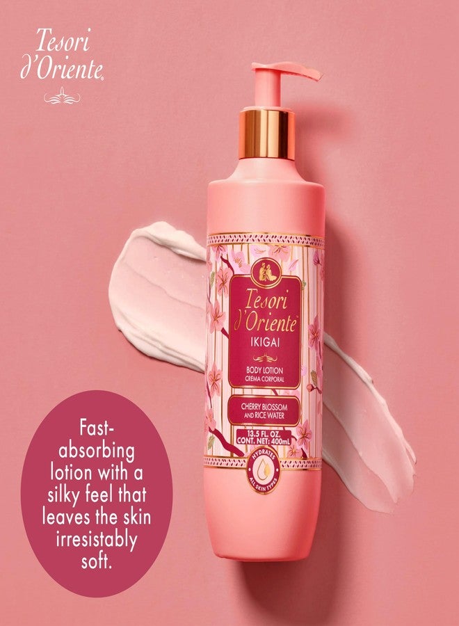 Tesori d'Oriente Tesori d’Oriente Ikigai Body Lotion, 13.5 fl oz, Daily Full Body Moisturizer with Rice Water and Vitamin B & E, Non-Greasy & Fast-Absorbing, Cherry Blossom Scented, All Skin Types - Image 4