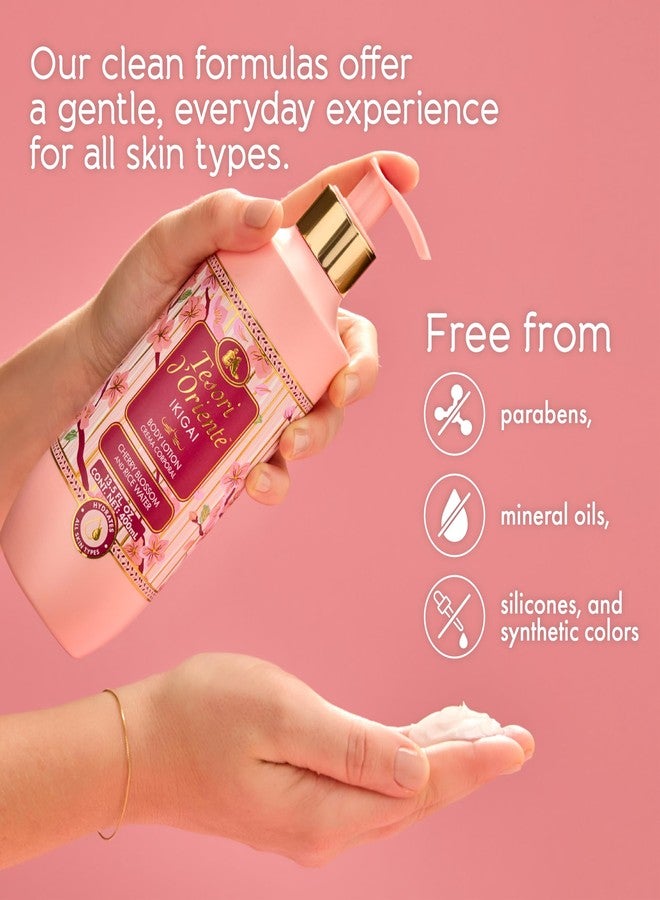 Tesori d'Oriente Tesori d’Oriente Ikigai Body Lotion, 13.5 fl oz, Daily Full Body Moisturizer with Rice Water and Vitamin B & E, Non-Greasy & Fast-Absorbing, Cherry Blossom Scented, All Skin Types - Image 3