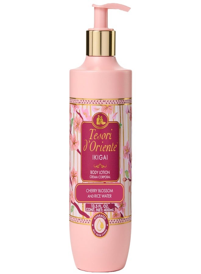Tesori d'Oriente Tesori d’Oriente Ikigai Body Lotion, 13.5 fl oz, Daily Full Body Moisturizer with Rice Water and Vitamin B & E, Non-Greasy & Fast-Absorbing, Cherry Blossom Scented, All Skin Types - Image 1