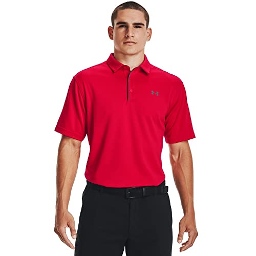 Under Armour Men's Tech Golf Polo , Red (600)/Graphite, XX-Large - Image 1