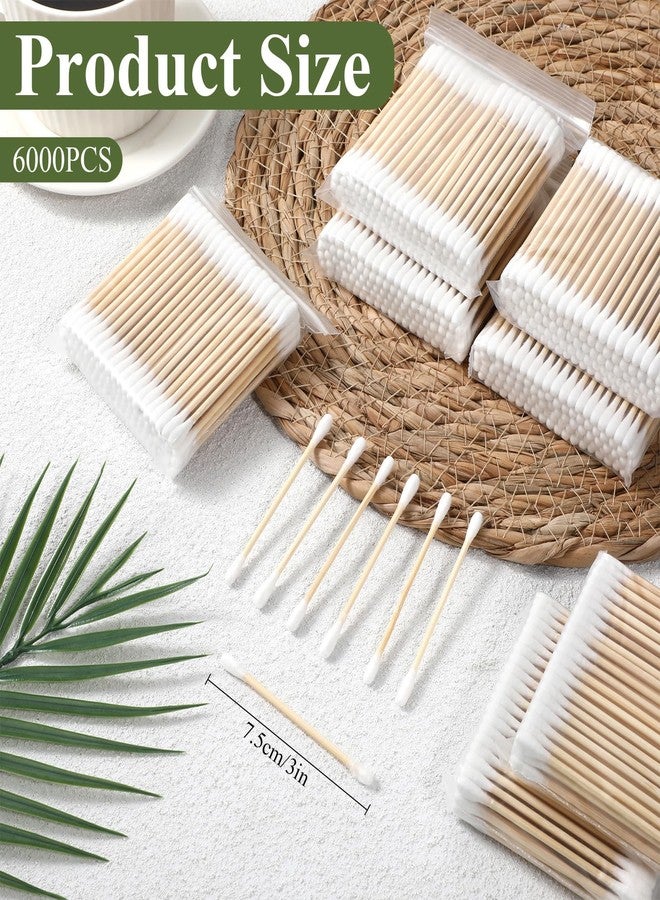 SHENLIU Bamboo Cotton Swabs 6000 Count, Natural Organic Cotton Buds For Ear, Ear Sticks Double-Tipped Buds for Makeup, Nails, Makeup, Personal Care, Daily Cleaning, Pet - Image 2