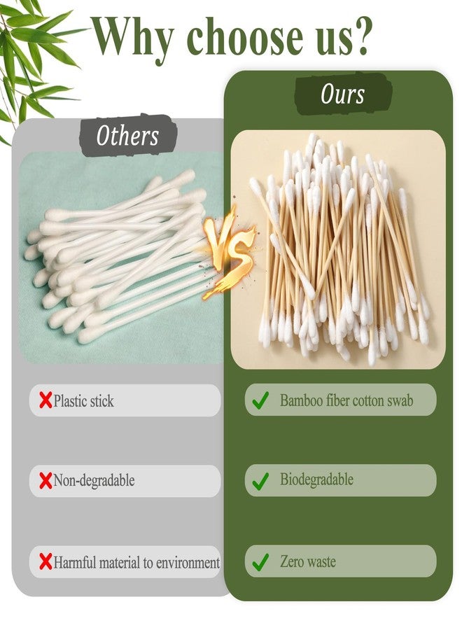 SHENLIU Bamboo Cotton Swabs 6000 Count, Natural Organic Cotton Buds For Ear, Ear Sticks Double-Tipped Buds for Makeup, Nails, Makeup, Personal Care, Daily Cleaning, Pet - Image 5