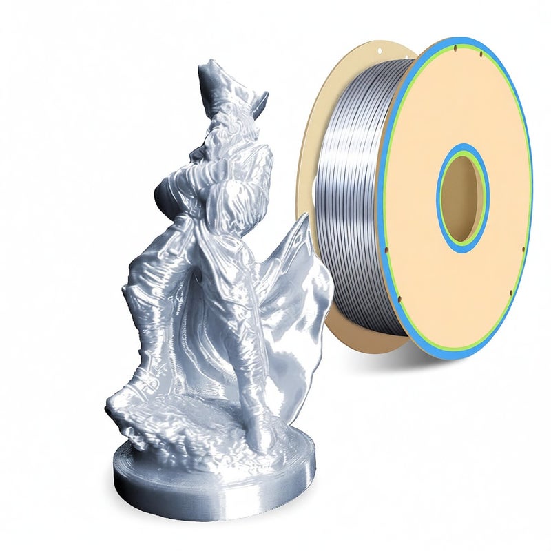 YOUSU PLA Filament Silk for 3D Printer 1.75mm Dimensional Accuracy +/- 0.03mm 3D Printing Material Spool Good Adhesion for Most FDM 3D Printers 1kg (2.2 lbs)  - Blue - Image 3