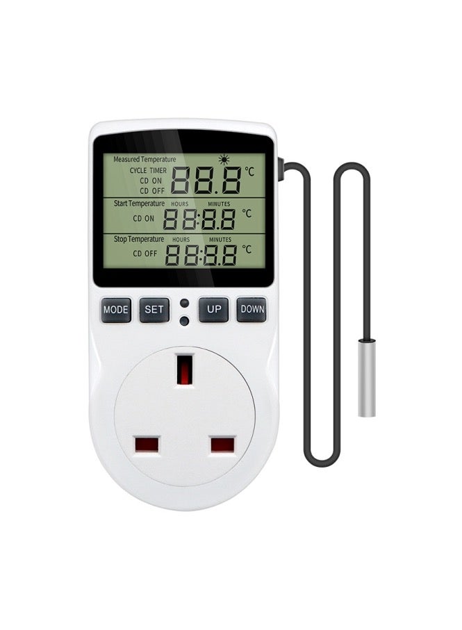 Intelligent Digital Thermostat Countdown Temperature Control Switch Socket Timing Temperature Controller - UK Plug - Image 1