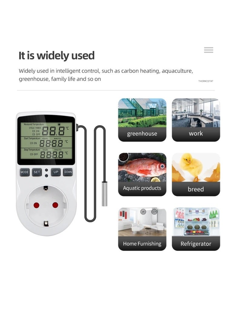 Intelligent Digital Thermostat Countdown Temperature Control Switch Socket Timing Temperature Controller - UK Plug - Image 4
