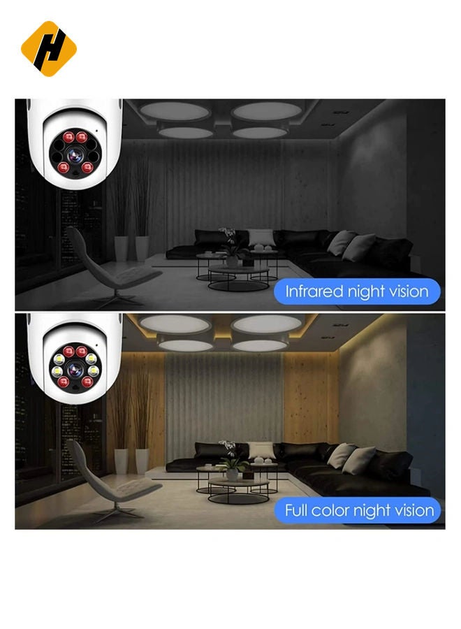HuHa Pan Tilt Security Light Camera V380 130W dpi Smart Wireless WIFI Full Color Bulb Camera 2.4Ghz 360 Degree E27 Panoramic IP Camer  - Image 3