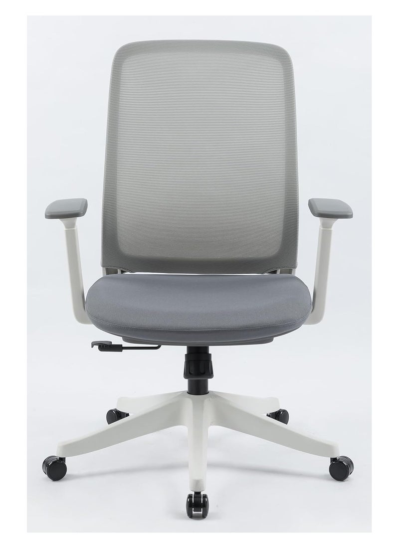 NAVODESK NEMO Chair Home Office Desk Chair Mid Back Computer Chair Ergonomic Chair with Lumbar Support by NAVO LIGHT GREY - Image 1
