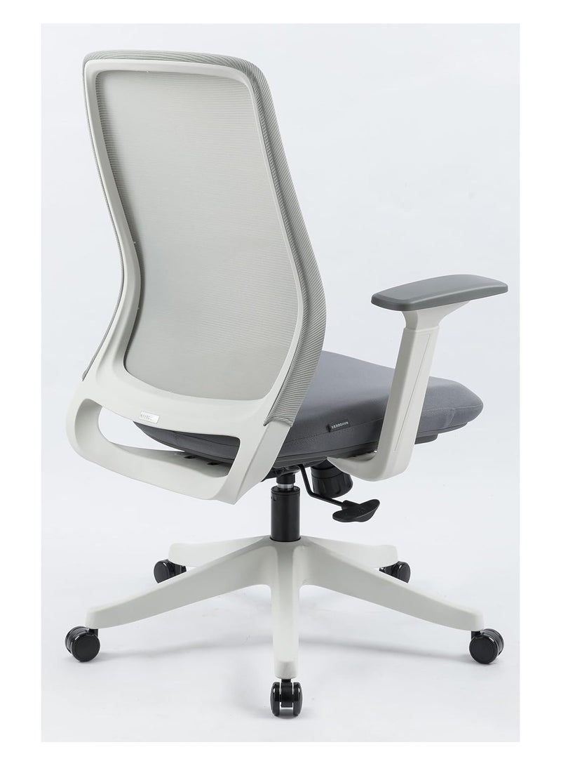 NAVODESK NEMO Chair Home Office Desk Chair Mid Back Computer Chair Ergonomic Chair with Lumbar Support by NAVO LIGHT GREY - Image 3