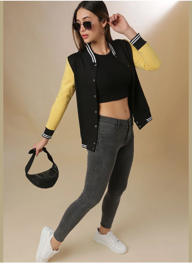 Campus Sutra Color block Sweatshirt